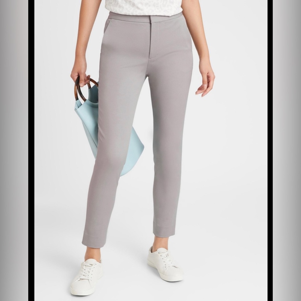 NWT Banana Republic Women's Gray High-rise Slim Ankle Bistretch Pant SIZE 18